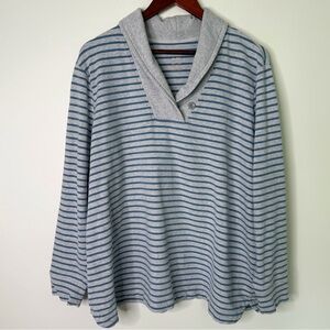 LL Bean Cozy Striped Coastal Fisherman’s Daughter Sweatshirt Size 2X